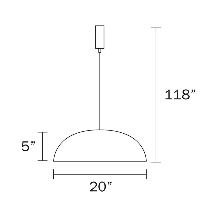 Noruega LED Pendant Light - line drawing.