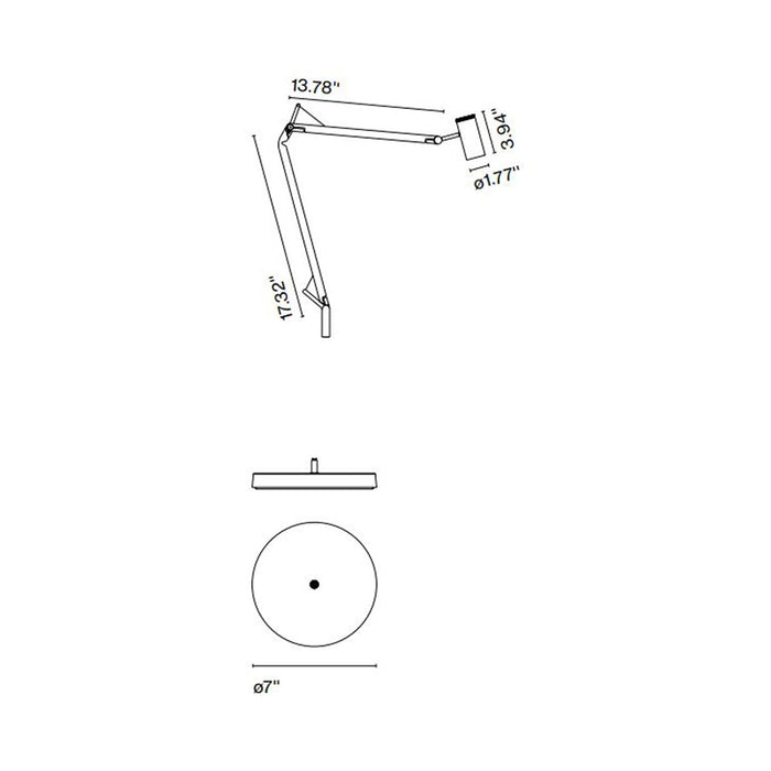 Polo LED Table Lamp - line drawing.