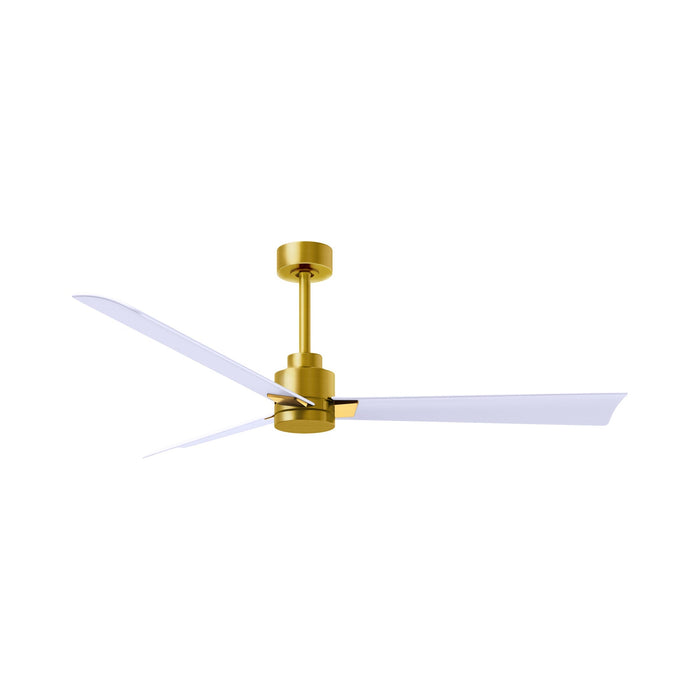 Alessandra Indoor / Outdoor Ceiling Fan in Brushed Brass/Matte White (56-Inch).