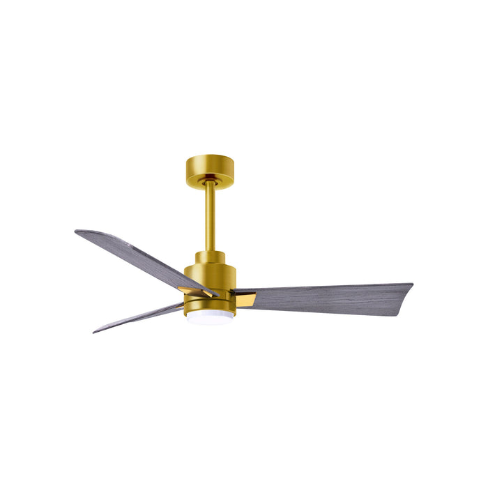 Alessandra Indoor / Outdoor LED Ceiling Fan in Brushed Brass/Barn Wood (42-Inch).