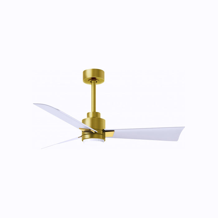 Alessandra Indoor / Outdoor LED Ceiling Fan in Brushed Brass/Matte White (42-Inch).