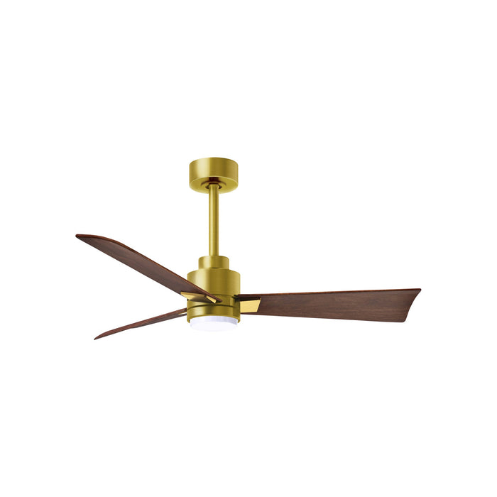Alessandra Indoor / Outdoor LED Ceiling Fan in Brushed Brass/Walnut (42-Inch).