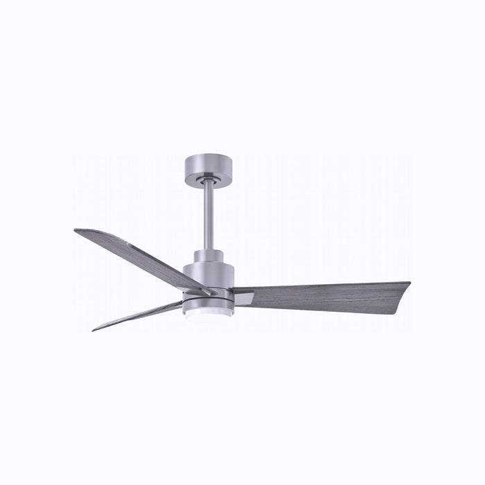 Alessandra Indoor / Outdoor LED Ceiling Fan in Brushed Nickel/Barn Wood (42-Inch).