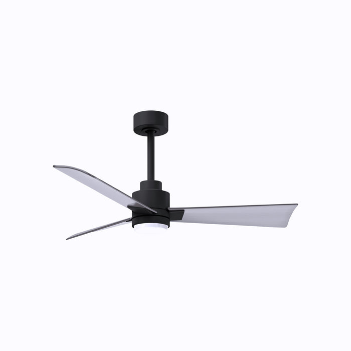 Alessandra Indoor / Outdoor LED Ceiling Fan in Matte Black/Brushed Nickel (42-Inch).