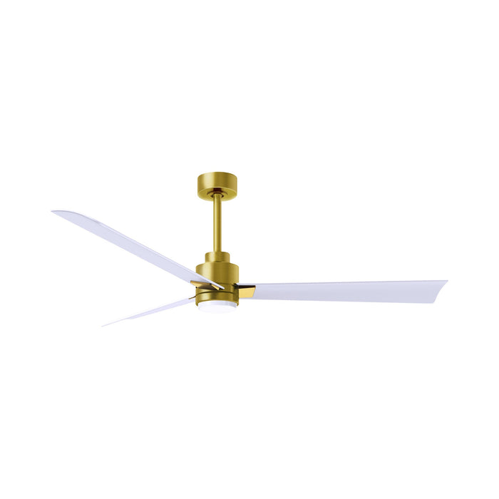 Alessandra Indoor / Outdoor LED Ceiling Fan in Brushed Brass/Matte White (56-Inch).