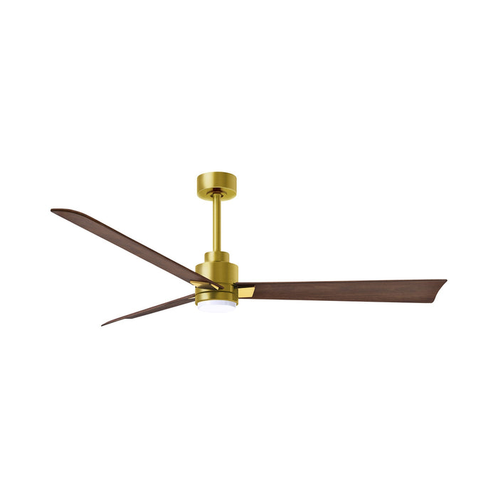 Alessandra Indoor / Outdoor LED Ceiling Fan in Brushed Brass/Walnut (56-Inch).