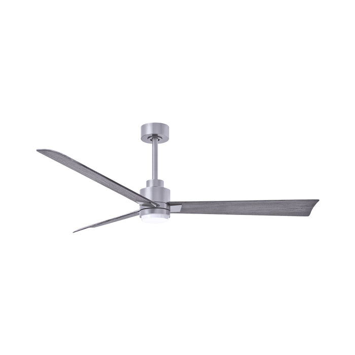 Alessandra Indoor / Outdoor LED Ceiling Fan in Brushed Nickel/Barn Wood (56-Inch).