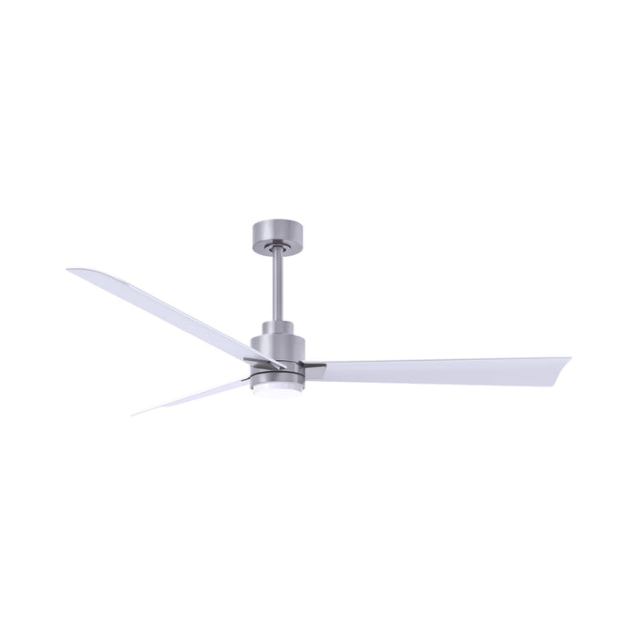Alessandra Indoor / Outdoor LED Ceiling Fan in Brushed Nickel/Matte White (56-Inch).