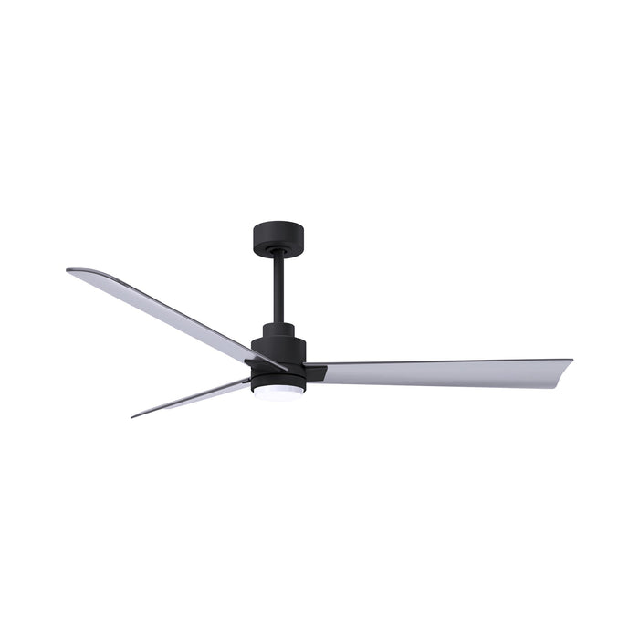 Alessandra Indoor / Outdoor LED Ceiling Fan in Matte Black/Brushed Nickel (56-Inch).