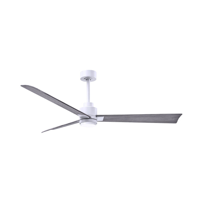 Alessandra Indoor / Outdoor LED Ceiling Fan in Matte White/Barn Wood (56-Inch).