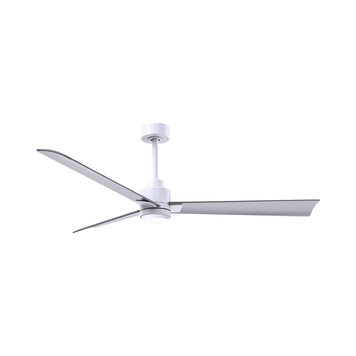 Alessandra Indoor / Outdoor LED Ceiling Fan in Matte White/Brushed Nickel (56-Inch).