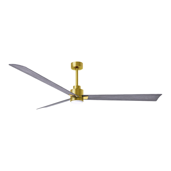 Alessandra Indoor / Outdoor LED Ceiling Fan in Brushed Brass/Barn Wood (72-Inch).