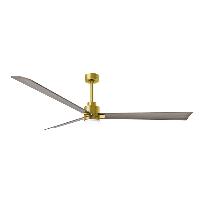 Alessandra Indoor / Outdoor LED Ceiling Fan in Brushed Brass/Gray Ash (72-Inch).