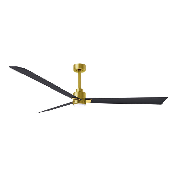 Alessandra Indoor / Outdoor LED Ceiling Fan in Brushed Brass/Matte Black (72-Inch).
