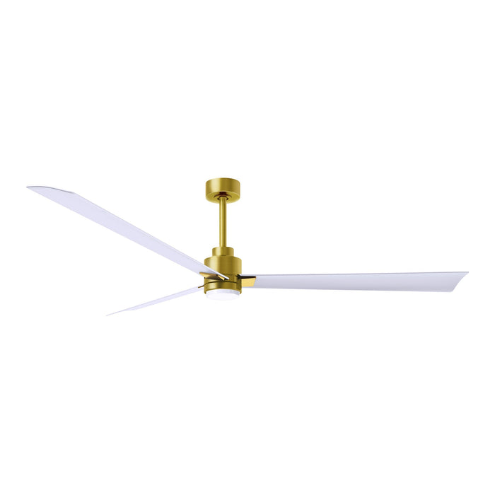 Alessandra Indoor / Outdoor LED Ceiling Fan in Brushed Brass/Matte White (72-Inch).