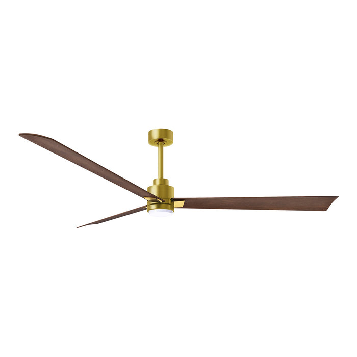 Alessandra Indoor / Outdoor LED Ceiling Fan in Brushed Brass/Walnut (72-Inch).