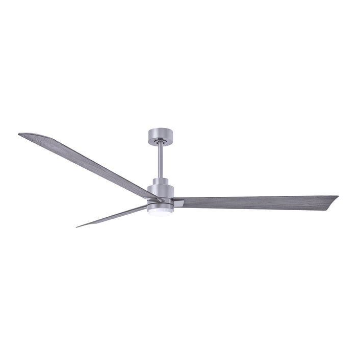 Alessandra Indoor / Outdoor LED Ceiling Fan in Brushed Nickel/Barn Wood (72-Inch).