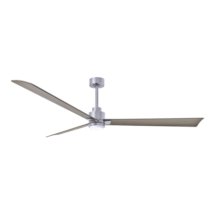 Alessandra Indoor / Outdoor LED Ceiling Fan in Brushed Nickel/Gray Ash (72-Inch).