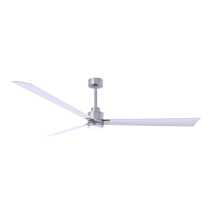 Alessandra Indoor / Outdoor LED Ceiling Fan in Brushed Nickel/Matte White (72-Inch).
