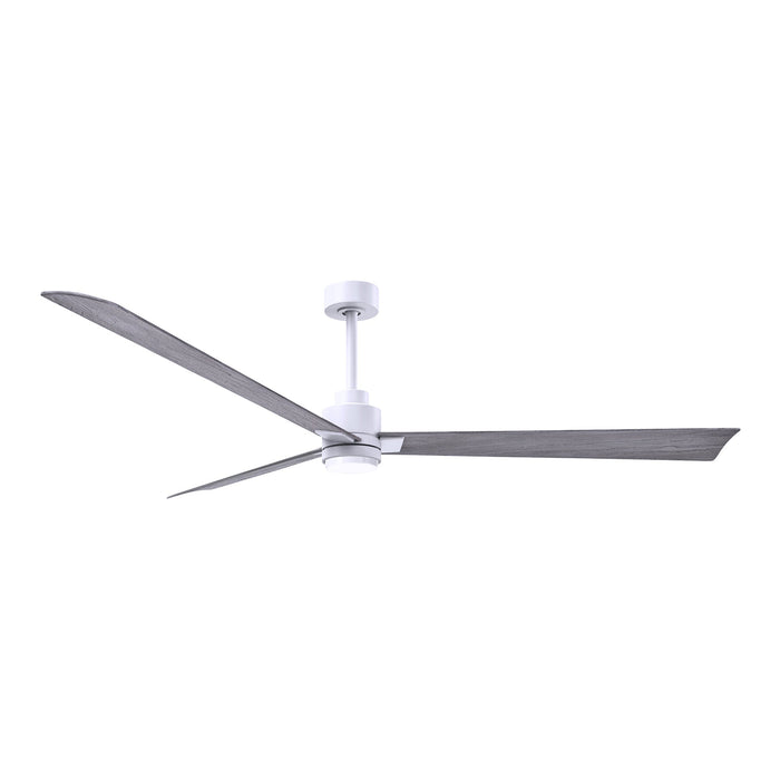 Alessandra Indoor / Outdoor LED Ceiling Fan in Matte White/Barn Wood (72-Inch).