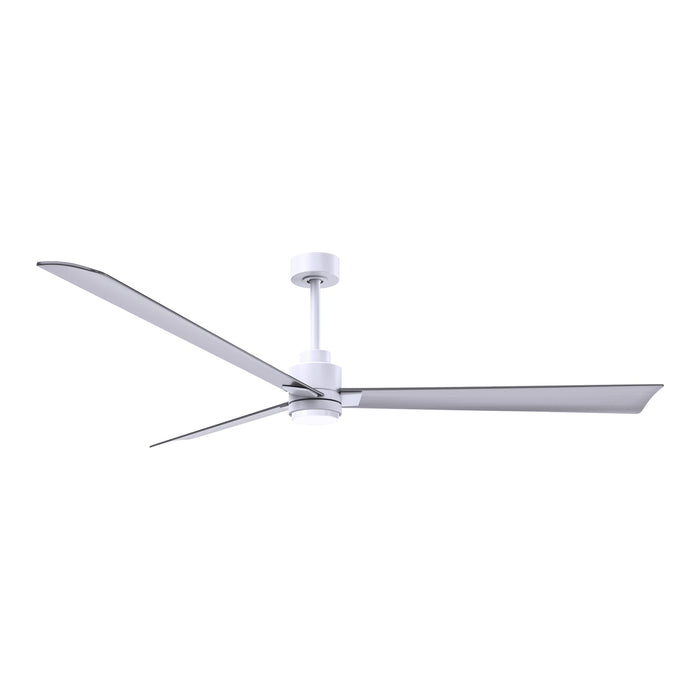 Alessandra Indoor / Outdoor LED Ceiling Fan in Matte White/Brushed Nickel (72-Inch).