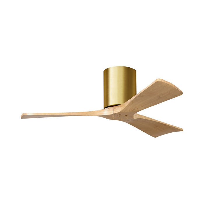 Irene IR3H Indoor / Outdoor Ceiling Fan in Brushed Brass/Light Maple (42-Inch).