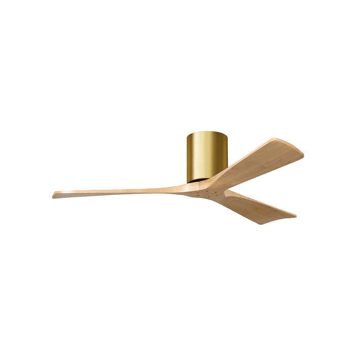 Irene IR3H Indoor / Outdoor Ceiling Fan in Brushed Brass/Light Maple (52-Inch).