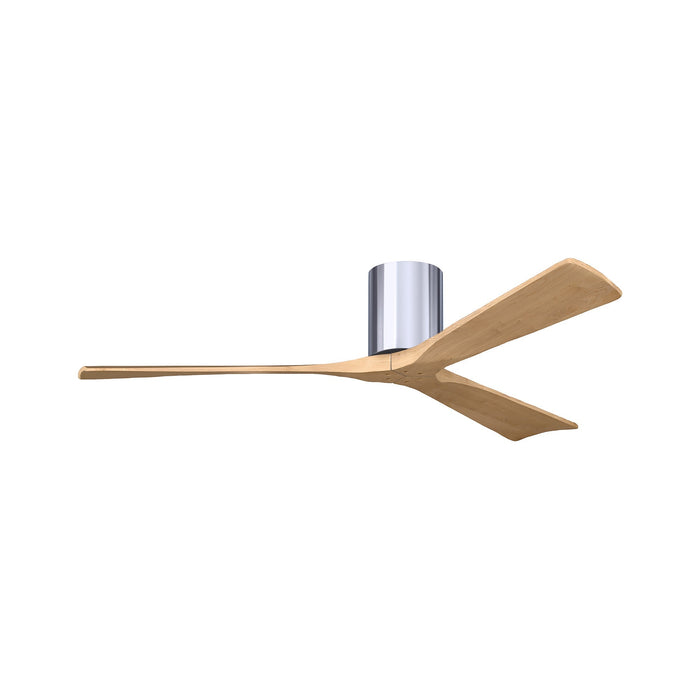 Irene IR3H Indoor / Outdoor Ceiling Fan in Polished Chrome/Light Maple (60-Inch).