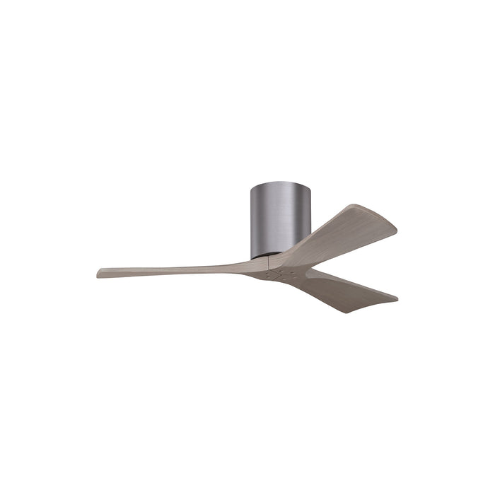Irene IR3H Indoor / Outdoor Flush Mount Ceiling Fan in Brushed Pewter/Gray Ash (42-Inch).