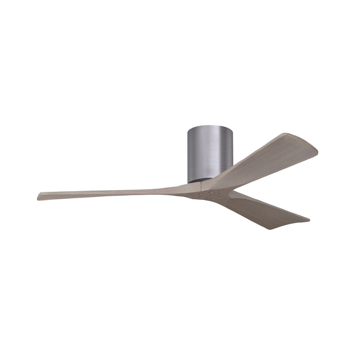 Irene IR3H Indoor / Outdoor Flush Mount Ceiling Fan in Brushed Pewter/Gray Ash (52-Inch).