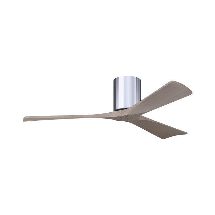Irene IR3H Indoor / Outdoor Flush Mount Ceiling Fan in Polished Chrome/Gray Ash (52-Inch).