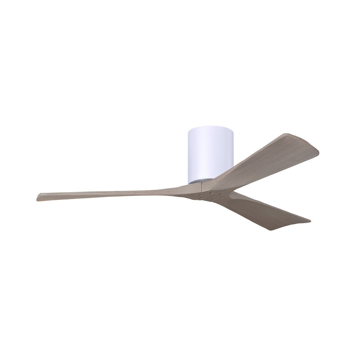 Irene IR3H Indoor / Outdoor Flush Mount Ceiling Fan in Gloss White/Gray Ash (52-Inch).