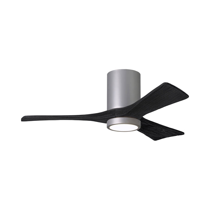 Irene IR3HLK 42-Inch Indoor / Outdoor LED Flush Mount Ceiling Fan in Brushed Nickel/Matte Black.