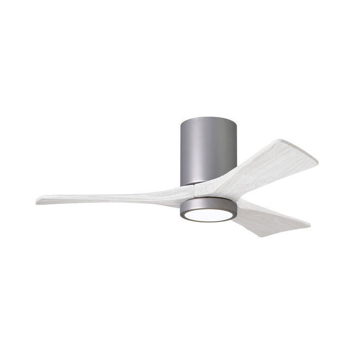 Irene IR3HLK 42-Inch Indoor / Outdoor LED Flush Mount Ceiling Fan in Brushed Nickel/Matte White.