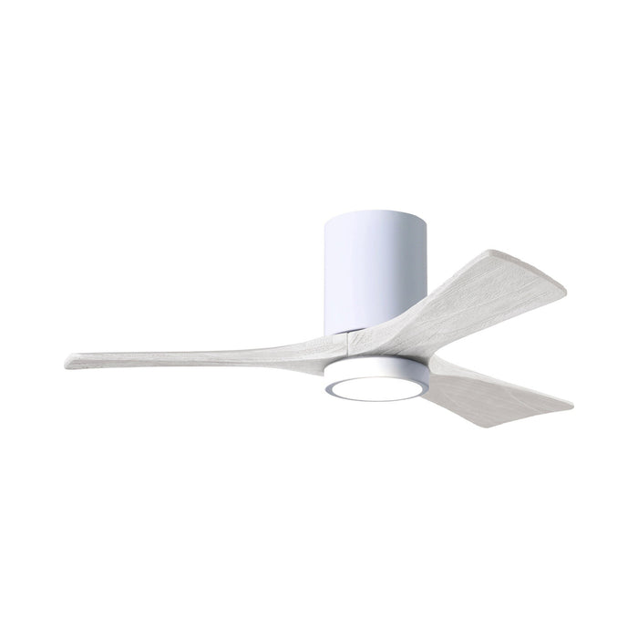 Irene IR3HLK 42-Inch Indoor / Outdoor LED Flush Mount Ceiling Fan in Gloss White/Matte White.