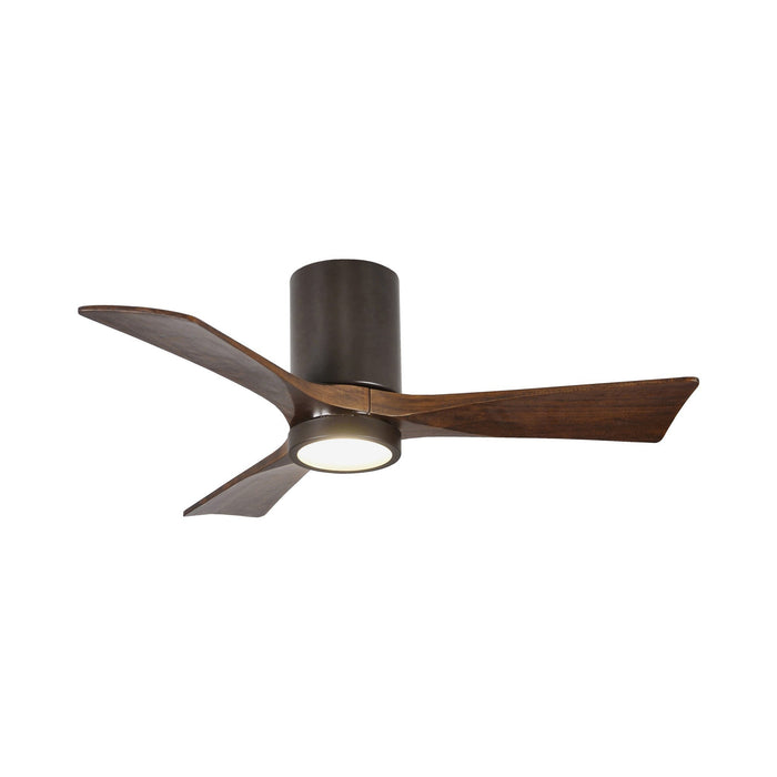 Irene IR3HLK 42-Inch Indoor / Outdoor LED Flush Mount Ceiling Fan in Textured Bronze/Walnut.