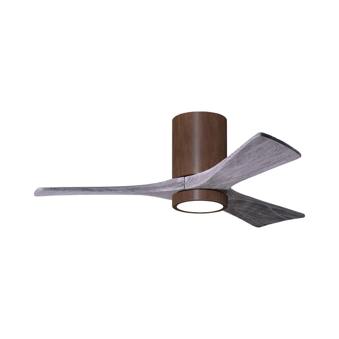 Irene IR3HLK 42-Inch Indoor / Outdoor LED Flush Mount Ceiling Fan in Walnut Tone/Barnwood Tone.