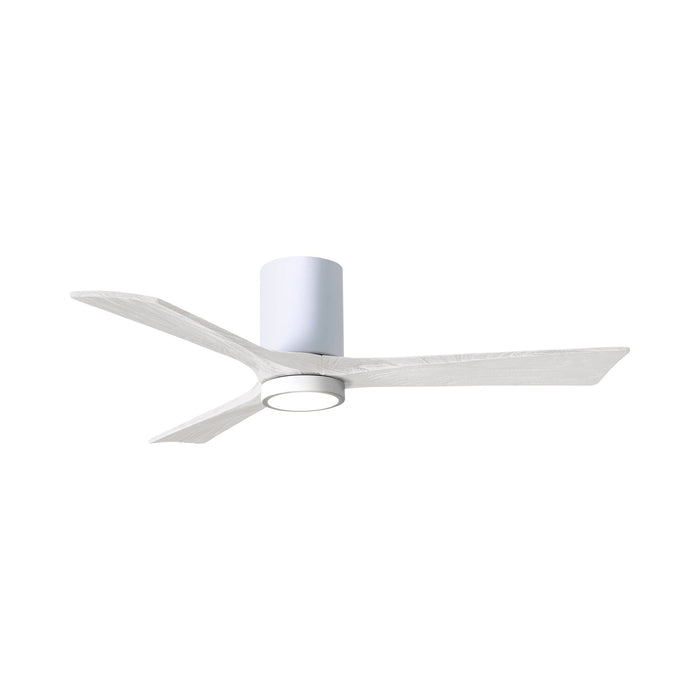 Irene IR3HLK 52-Inch Indoor / Outdoor LED Flush Mount Ceiling Fan in Gloss White/Matte White.