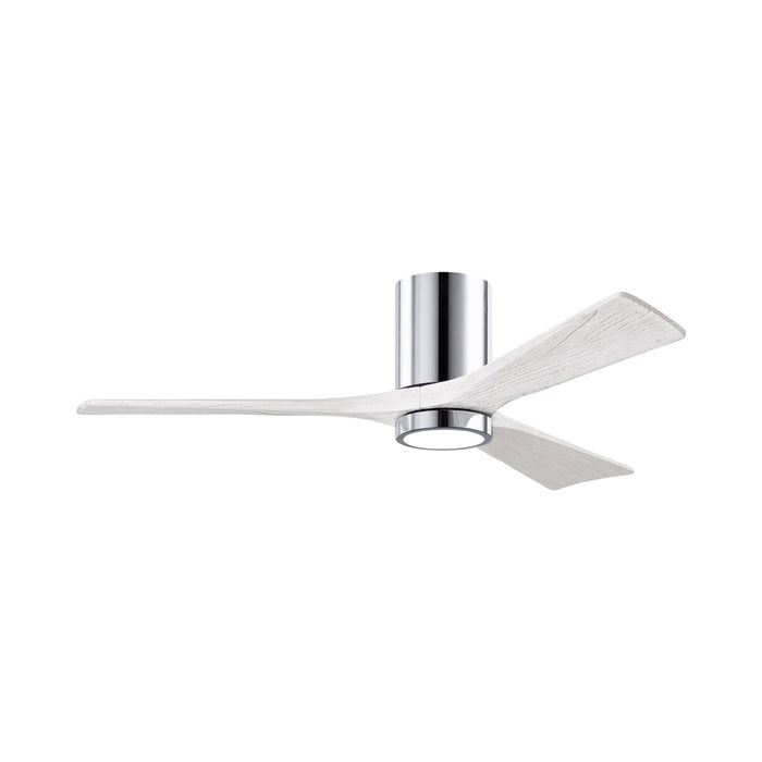 Irene IR3HLK 52-Inch Indoor / Outdoor LED Flush Mount Ceiling Fan in Polished Chrome/Matte White.