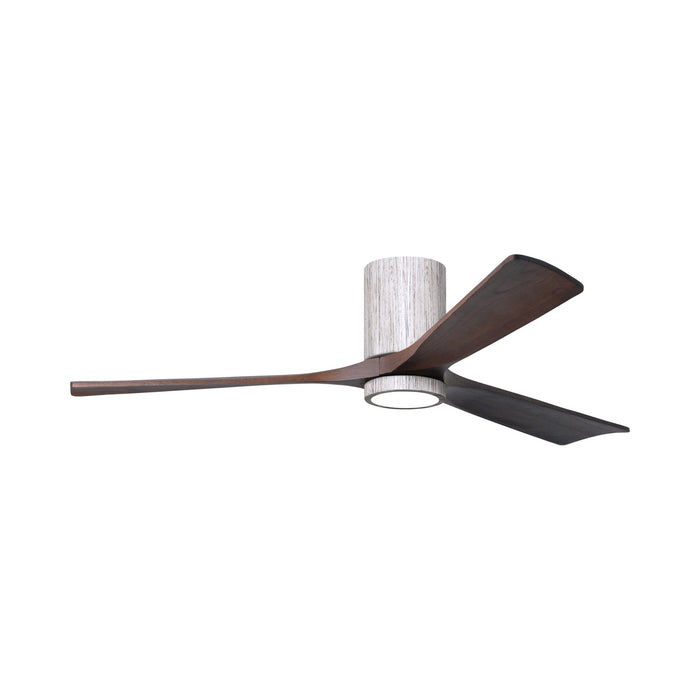 Irene IR3HLK 60-Inch Indoor / Outdoor LED Flush Mount Ceiling Fan in Barn Wood Tone/Walnut Tone.