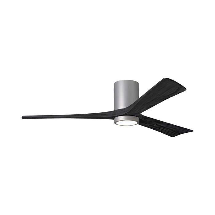 Irene IR3HLK 60-Inch Indoor / Outdoor LED Flush Mount Ceiling Fan in Brushed Nickel/Matte Black.