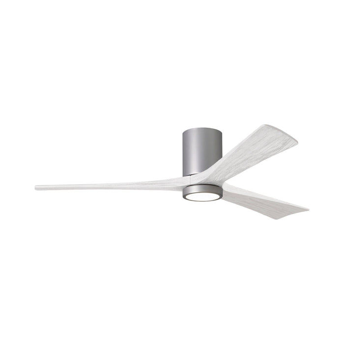 Irene IR3HLK 60-Inch Indoor / Outdoor LED Flush Mount Ceiling Fan in Brushed Nickel/Matte White.