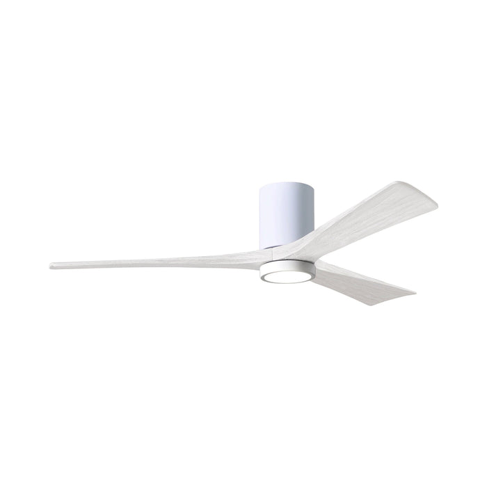 Irene IR3HLK 60-Inch Indoor / Outdoor LED Flush Mount Ceiling Fan in Gloss White/Matte White.