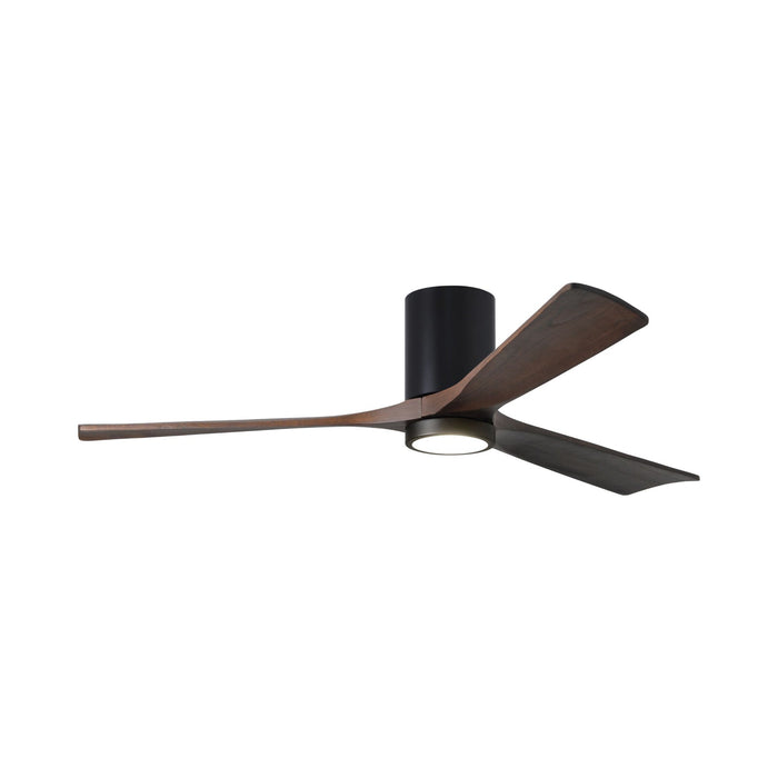 Irene IR3HLK 60-Inch Indoor / Outdoor LED Flush Mount Ceiling Fan in Matte Black/Walnut.