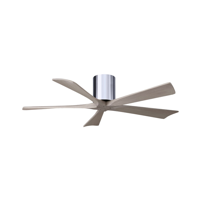 Irene IR5H Flush Mount Ceiling Fan in Polished Chrome/Gray Ash (52-Inch).