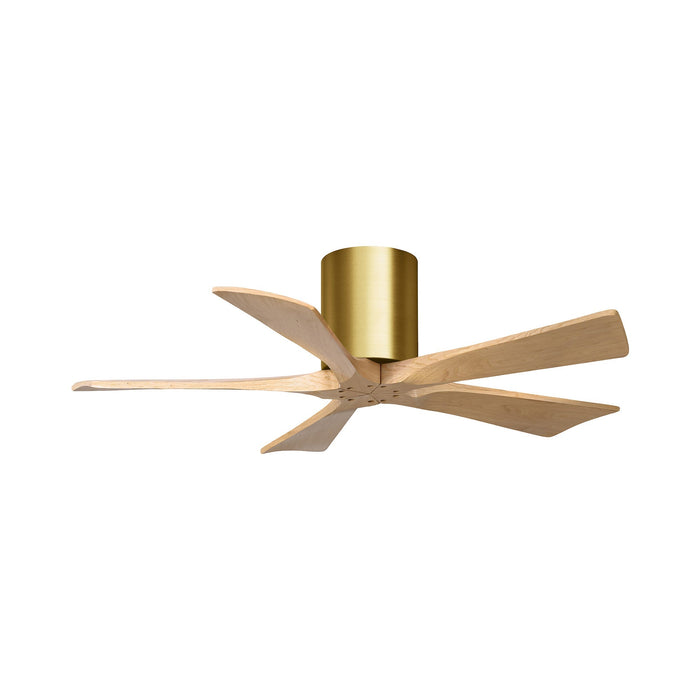 Irene IR5H Indoor / Outdoor Ceiling Fan in Brushed Brass/Light Maple (42-Inch).