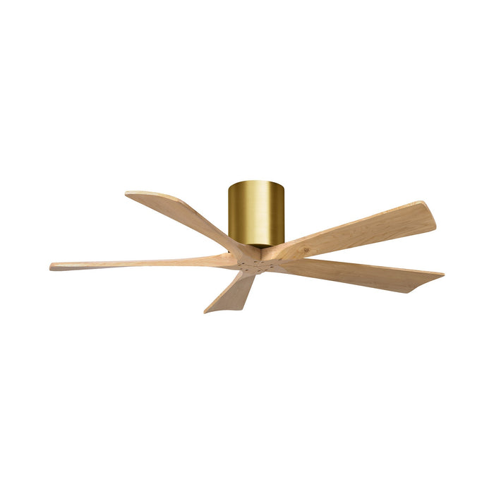 Irene IR5H Indoor / Outdoor Ceiling Fan in Brushed Brass/Light Maple (52-Inch).