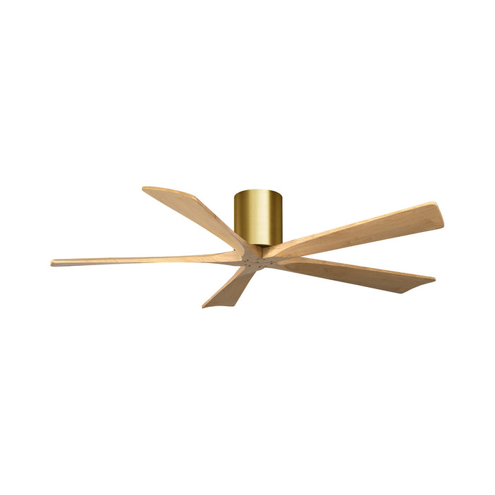 Irene IR5H Indoor / Outdoor Ceiling Fan in Brushed Brass/Light Maple (60-Inch).