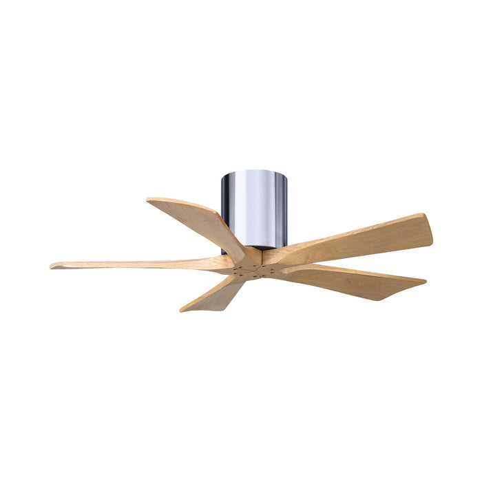 Irene IR5H Indoor / Outdoor Ceiling Fan in Polished Chrome/Light Maple (42-Inch).