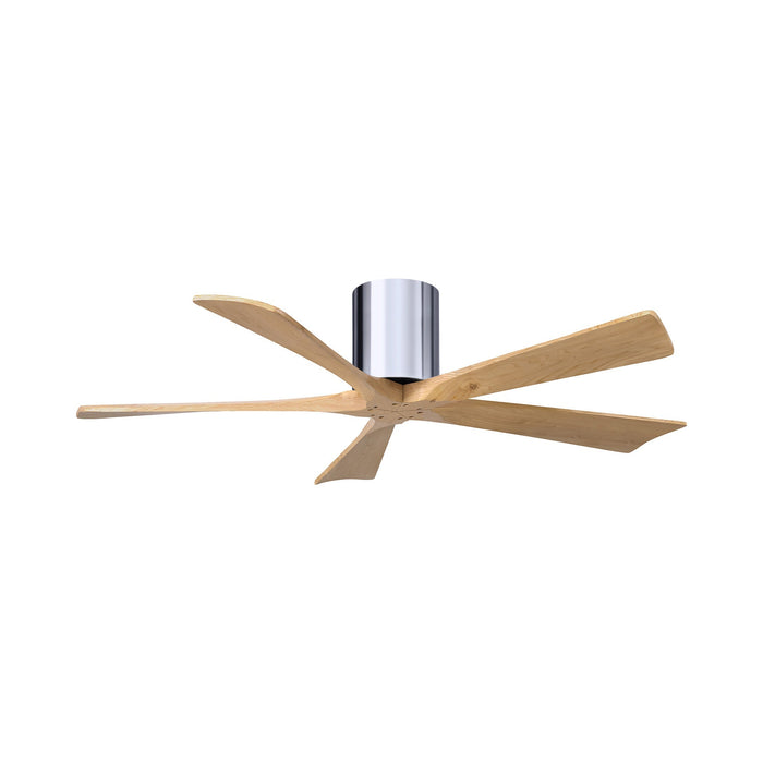 Irene IR5H Indoor / Outdoor Ceiling Fan in Polished Chrome/Light Maple (52-Inch).